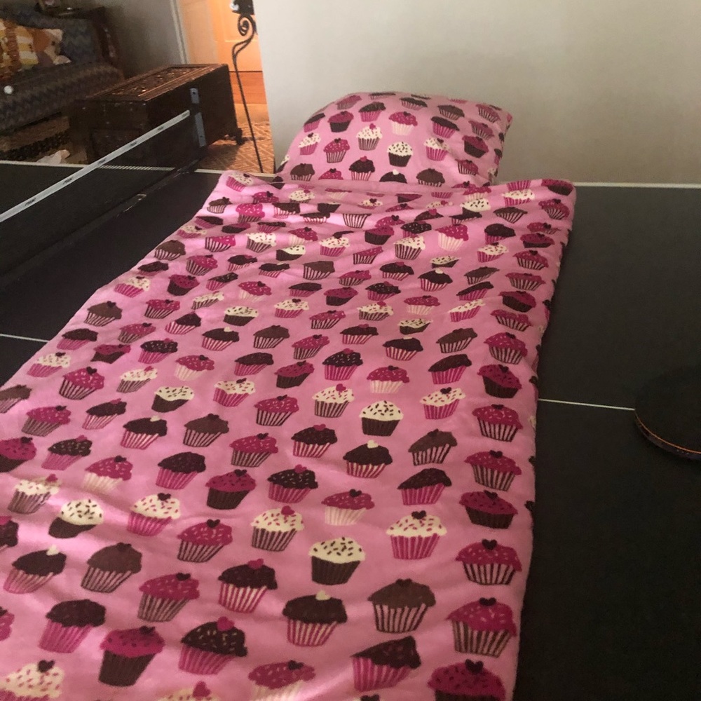 Hot pink cupcake sleeping bag